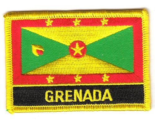 Fahnen Aufnäher Grenada Schrift