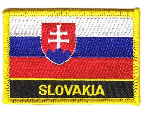 Fahnen Aufnäher Slowakei Schrift