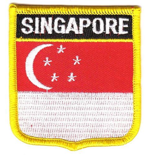 Wappen Aufnäher Fahne Singapur