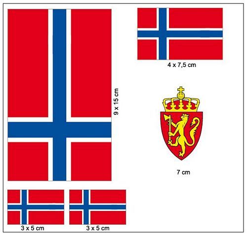 Fahnen Aufkleber Set Norwegen