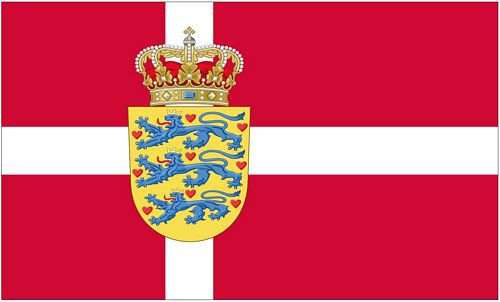 Flagge / Fahne Dänemark Wappen Hissflagge 90 x 150 cm
