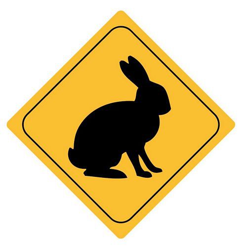 Aufkleber Sticker Achtung Hase Autoaufkleber