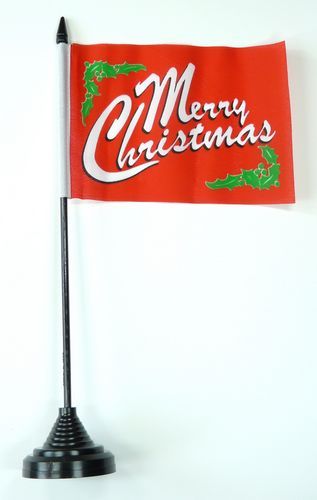 Fahne / Tischflagge Merry Christmas 11 x 16 cm Flaggen