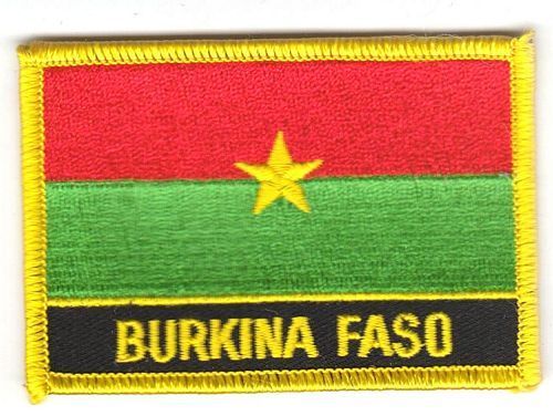 Fahnen Aufnäher Burkina Faso Schrift