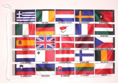 Bootsflagge Europa 25 Länder 30 x 45 cm