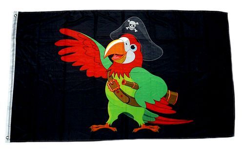 Fahne / Flagge Piratenpapagei 90 x 150 cm
