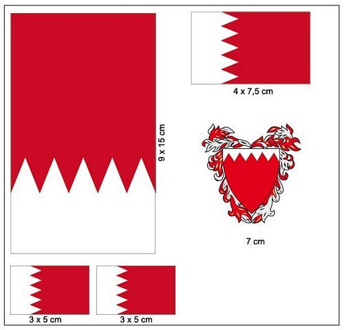 Fahnen Aufkleber Set Bahrain
