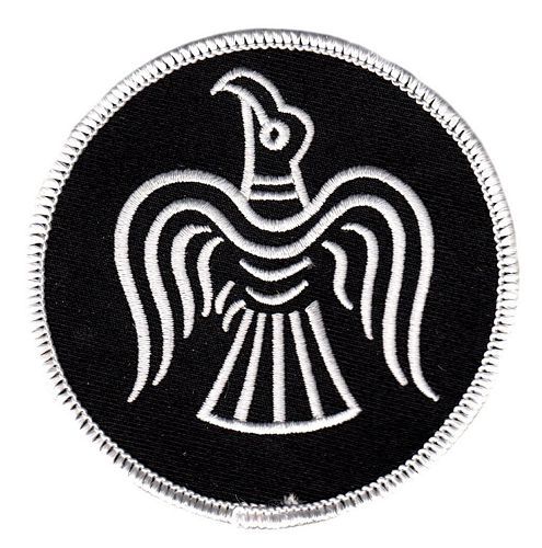 Aufnäher Patch Raven Wikinger Odin weiß