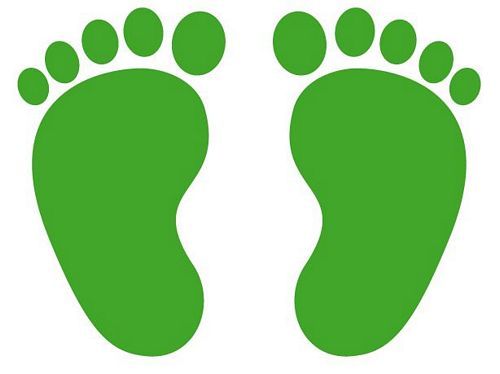 Aufkleber Sticker Füße Fußspuren grün
