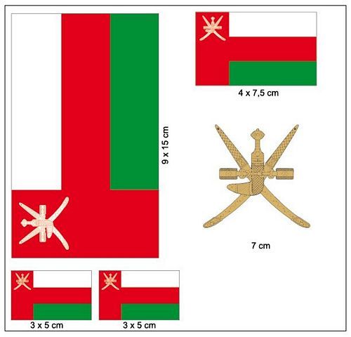 Fahnen Aufkleber Set Oman