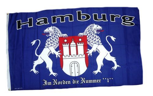 Fahne / Flagge Hamburg Nummer 1 im Norden 90 x 150 cm