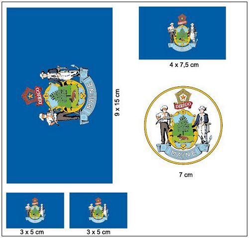 Fahnen Aufkleber Set USA - Maine