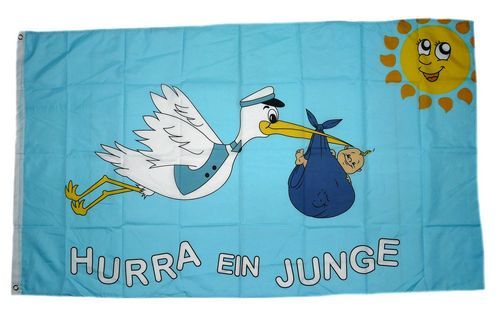 Fahne / Flagge Hurra ein Junge 90 x 150 cm