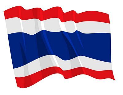 Fahnen Aufkleber Sticker Thailand wehend