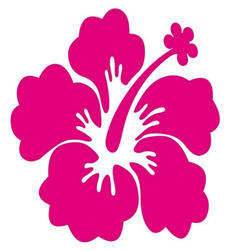 Aufkleber Sticker Hibiskus Blüte Blume rosa