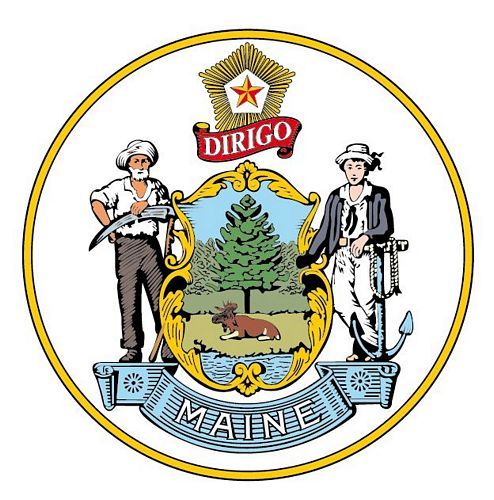 Fahnen Aufkleber Sticker Siegel USA - Maine