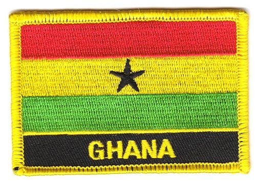 Fahnen Aufnäher Ghana Schrift