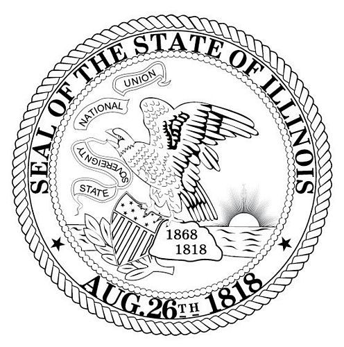 Fahnen Aufkleber Sticker Siegel USA - Illinois