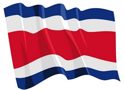 Fahnen Aufkleber Sticker Costa Rica wehend