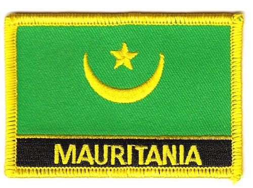 Fahnen Aufnäher Mauretanien Schrift