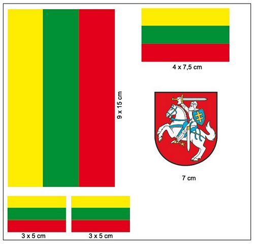 Fahnen Aufkleber Set Litauen