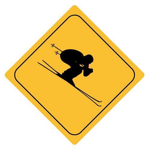 Aufkleber Sticker Achtung Skifahrer Autoaufkleber