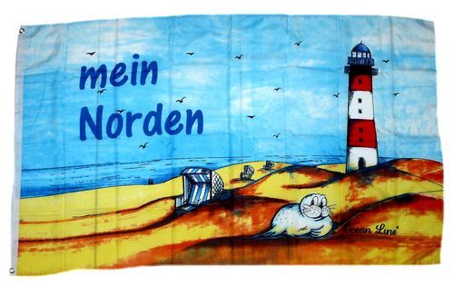 Fahne / Flagge Leuchtturm Mein Norden 90 x 150 cm