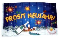 Fahne / Flagge Prosit Neujahr Sylvester 90 x 150 cm Fahne / Flagge Prosit Neujahr Sylvester 90 x 150 cm