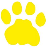 Aufkleber Sticker Tatze Pfote gelb Aufkleber Sticker Tatze Pfote gelb