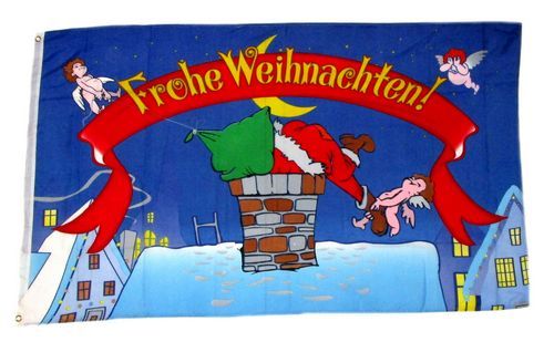 Fahne / Flagge Frohe Weihnachten Engel 90 x 150 cm