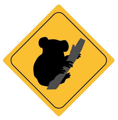 Aufkleber Sticker Achtung Koala Autoaufkleber