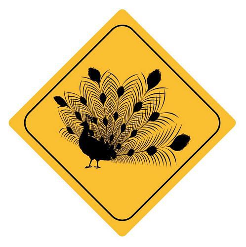 Aufkleber Sticker Achtung Pfau Autoaufkleber