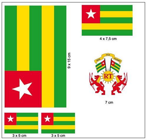 Fahnen Aufkleber Set Togo
