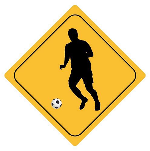 Aufkleber Sticker Achtung Fussball Autoaufkleber