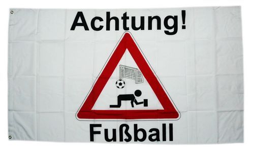 Fahne / Flagge Achtung Fußball 90 x 150 cm