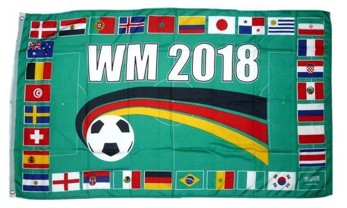 Fahne / Flagge WM 2018 Russland 32 Länder 90 x 150 cm