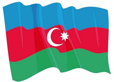 Fahnen Aufkleber Sticker Aserbaidschan wehend