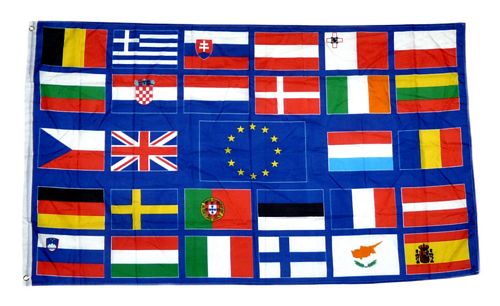 Flagge Fahne Europa mit Fußball Hissflagge 90 x 150 cm 