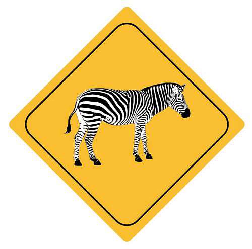Autoaufkleber Sticker Achtung Zebra, Aufkleber Kontur, Diverses