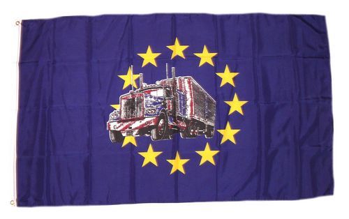 Fahne / Flagge Europa mit Truck 90 x 150 cm