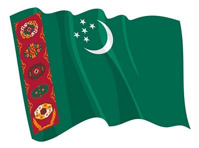 Fahnen Aufkleber Sticker Turkmenistan wehend