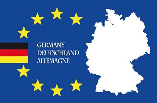 Fahnen Aufkleber Sticker Europa Deutschland Schrift