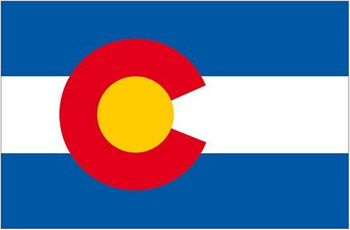Fahnen Aufkleber Sticker USA - Colorado