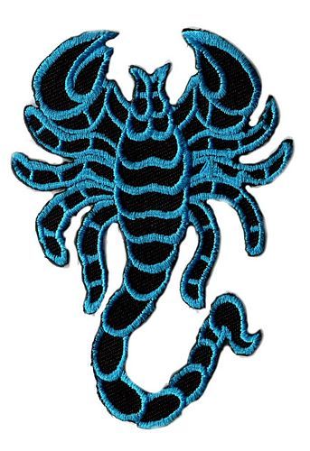 Aufnäher Patch Skorpion blau