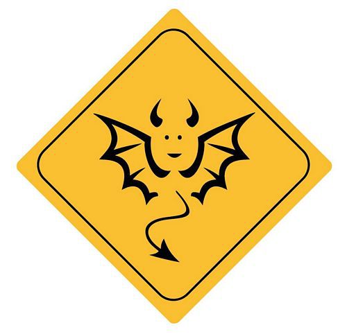 Aufkleber Sticker Achtung Teufel Autoaufkleber