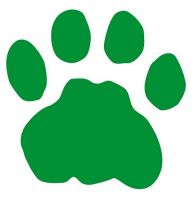 Aufkleber Sticker Tatze Pfote grün Aufkleber Sticker Tatze Pfote grün