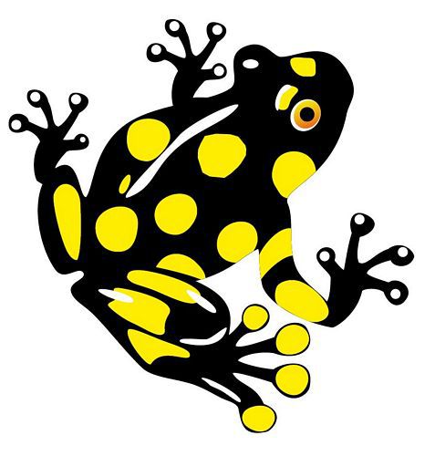 Aufkleber Sticker Frosch schwarz gelb Autoaufkleber