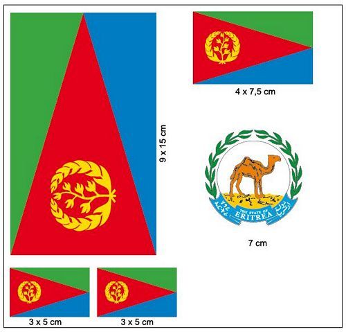 Fahnen Aufkleber Set Eritrea