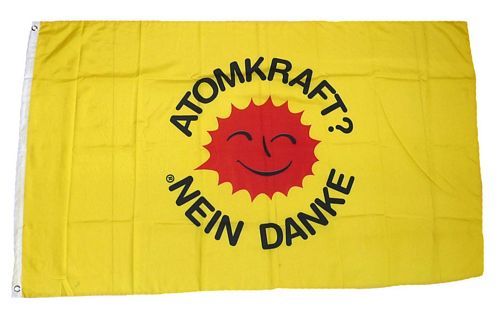 Fahne / Flagge Atomkraft Nein Danke! 150 x 250 cm