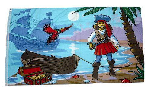 Fahne / Flagge Piratenprinzessin 90 x 150 cm